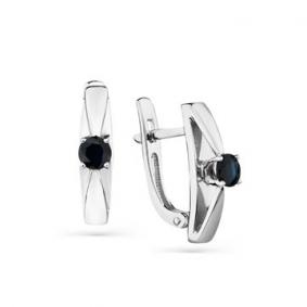Серьги из белого золота Мастер Бриллиант 05M2-106-125/1-02 с сапфиром 05M2-106-125/1-02 фото