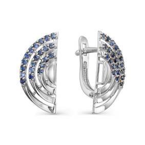 Серьги из белого золота Мастер Бриллиант 05M2-106-573-02 с сапфиром 05M2-106-573-02 фото
