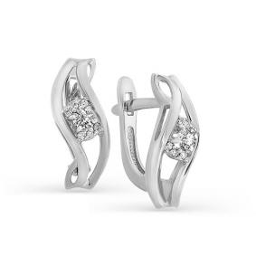 Серьги из белого золота Мастер Бриллиант 05M2-106-778/1 с бриллиантом 05M2-106-778/1 фото