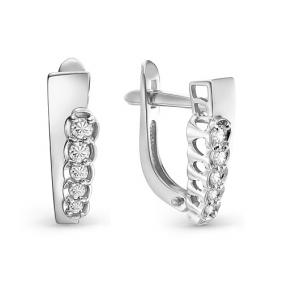 Серьги из белого золота Мастер Бриллиант 05M2-106-806 с бриллиантом 05M2-106-806 фото