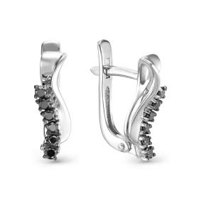 Серьги из белого золота Мастер Бриллиант 05M2-106-810 с бриллиантом 05M2-106-810 фото