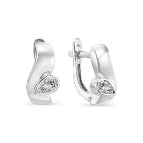 Серьги из белого золота Мастер Бриллиант 05M2-106-839 с бриллиантом 05M2-106-839 фото