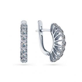 Серьги из белого золота Мастер Бриллиант 05M2-106-948/1 с бриллиантом 05M2-106-948/1 фото