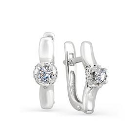 Серьги из белого золота Мастер Бриллиант 05M2-107-008 с бриллиантом 05M2-107-008 фото