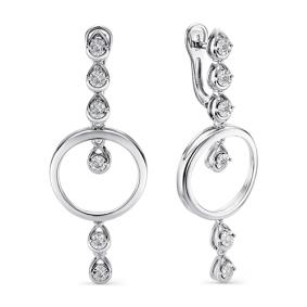 Серьги из белого золота Мастер Бриллиант 05M2-107-078 с бриллиантом 05M2-107-078 фото