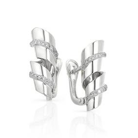 Серьги из белого золота Мастер Бриллиант 05M2-107-098 с бриллиантом 05M2-107-098 фото