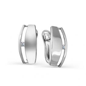 Серьги из белого золота Мастер Бриллиант 05M2-107-111/1 с бриллиантом 05M2-107-111/1 фото