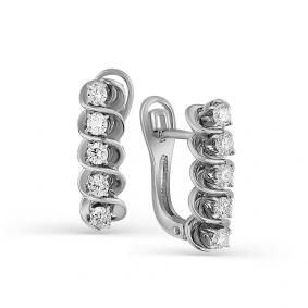 Серьги из белого золота Мастер Бриллиант 05M2-107-119 с бриллиантом 05M2-107-119 фото