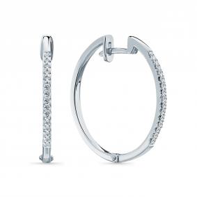 Серьги из белого золота Мастер Бриллиант 05M2-107-128 с бриллиантом 05M2-107-128 фото