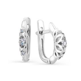 Серьги из белого золота Мастер Бриллиант 05M2-107-172 с бриллиантом 05M2-107-172 фото