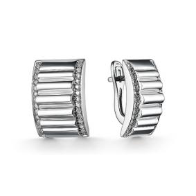 Серьги из белого золота Мастер Бриллиант 05M2-107-189 с бриллиантом 05M2-107-189 фото