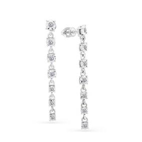 Серьги из белого золота Мастер Бриллиант 05M2-107-212 с бриллиантом 05M2-107-212 фото