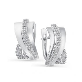 Серьги из белого золота Мастер Бриллиант 05M2-107-226 с бриллиантом 05M2-107-226 фото