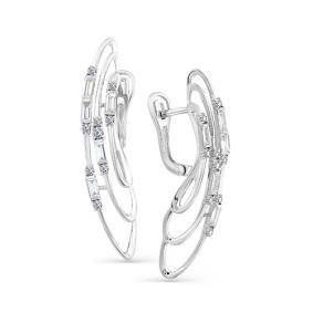 Серьги из белого золота Мастер Бриллиант 05M2-107-253 с бриллиантом 05M2-107-253 фото