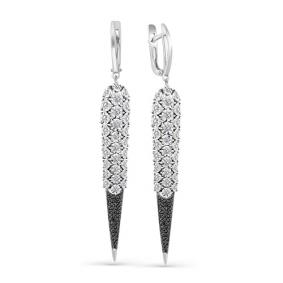 Серьги из белого золота Мастер Бриллиант 05M2-107-255-55 с бриллиантом 05M2-107-255-55 фото