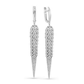 Серьги из белого золота Мастер Бриллиант 05M2-107-255 с бриллиантом 05M2-107-255 фото