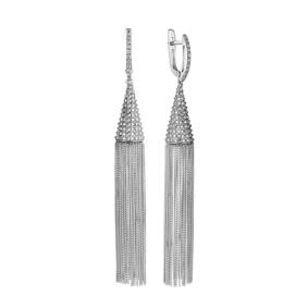 Серьги из белого золота Мастер Бриллиант 05M2-107-260 с бриллиантом 05M2-107-260 фото