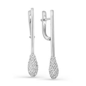 Серьги из белого золота Мастер Бриллиант 05M2-107-283 с бриллиантом 05M2-107-283 фото