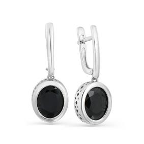 Серьги из белого золота Мастер Бриллиант 05M2-107-289-02 с сапфиром 05M2-107-289-02 фото