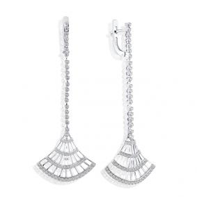 Серьги из белого золота Мастер Бриллиант 05M2-107-386 с бриллиантом 05M2-107-386 фото