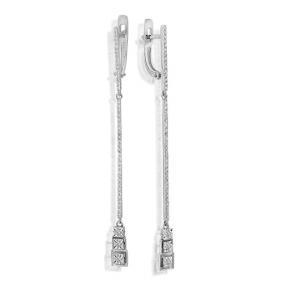 Серьги из белого золота Мастер Бриллиант 05M2-107-389 с бриллиантом 05M2-107-389 фото