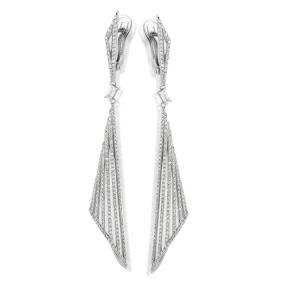 Серьги из белого золота Мастер Бриллиант 05M2-107-403 с бриллиантом 05M2-107-403 фото