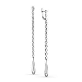 Серьги из белого золота Мастер Бриллиант 05M2-107-422 с бриллиантом 05M2-107-422 фото