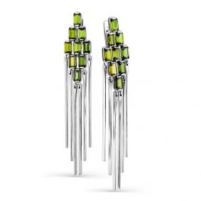 Серьги из белого золота Мастер Бриллиант 05M2-107-458-18 с турмалином 05M2-107-458-18 фото