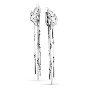 Серьги из белого золота Мастер Бриллиант 05M2-107-494 с бриллиантом 05M2-107-494 фото