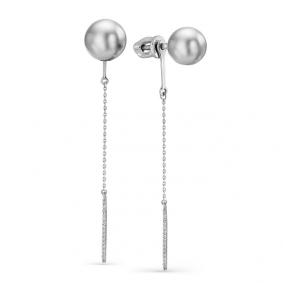 Серьги из белого золота Мастер Бриллиант 05M2-107-499 с бриллиантом 05M2-107-499 фото