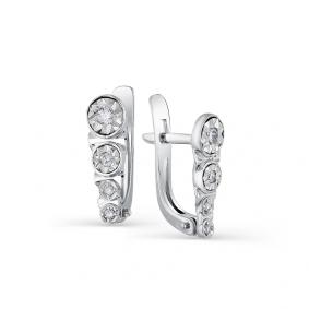 Серьги из белого золота Мастер Бриллиант 05M2-107-549 с бриллиантом 05M2-107-549 фото