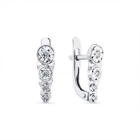 Серьги из белого золота Мастер Бриллиант 05M2-107-549/1 с бриллиантом 05M2-107-549/1 фото