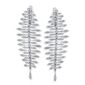 Серьги из белого золота Мастер Бриллиант 05M2-107-571 с бриллиантом 05M2-107-571 фото