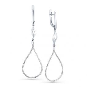 Серьги из белого золота Мастер Бриллиант 05M2-107-582 с бриллиантом 05M2-107-582 фото