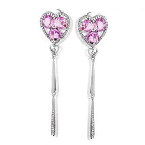Серьги из белого золота Мастер Бриллиант 05M2-107-605-45 с бриллиантом и сапфиром 05M2-107-605-45 фото