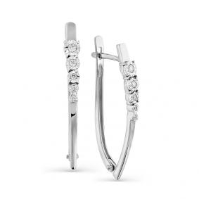 Серьги из белого золота Мастер Бриллиант 05M2-107-611 с бриллиантом 05M2-107-611 фото