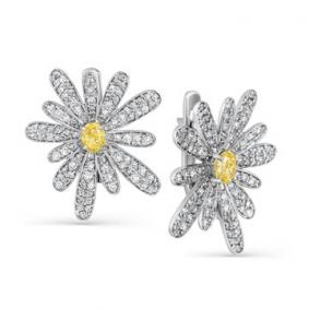 Серьги из белого золота Мастер Бриллиант 05M2-107-614-55 с бриллиантом 05M2-107-614-55 фото