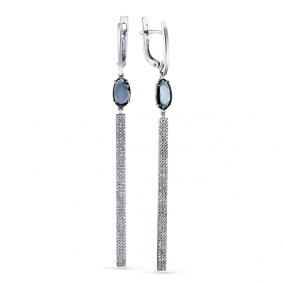 Серьги из белого золота Мастер Бриллиант 05M2-107-621-30 с бриллиантом и шпинелью 05M2-107-621-30 фото