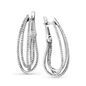 Серьги из белого золота Мастер Бриллиант 05M2-107-631 с бриллиантом 05M2-107-631 фото