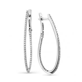 Серьги из белого золота Мастер Бриллиант 05M2-107-633 с бриллиантом 05M2-107-633 фото