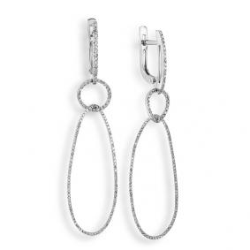 Серьги из белого золота Мастер Бриллиант 05M2-107-655 с бриллиантом 05M2-107-655 фото