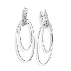 Серьги из белого золота Мастер Бриллиант 05M2-107-656/1 с бриллиантом 05M2-107-656/1 фото