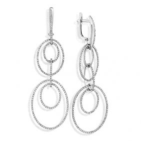 Серьги из белого золота Мастер Бриллиант 05M2-107-658/1 с бриллиантом 05M2-107-658/1 фото