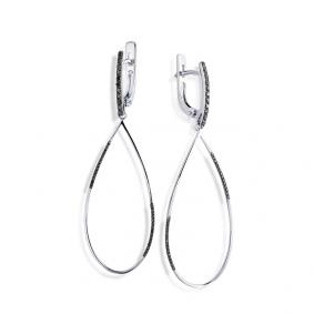 Серьги из белого золота Мастер Бриллиант 05M2-107-687-48-7 с бриллиантом 05M2-107-687-48-7 фото