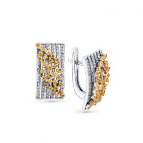 Серьги из белого золота Мастер Бриллиант 05M2-107-711/2-55 с бриллиантом 05M2-107-711/2-55 фото