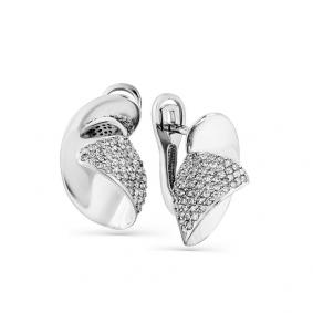 Серьги из белого золота Мастер Бриллиант 05M2-107-716/1 с бриллиантом 05M2-107-716/1 фото