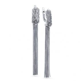 Серьги из белого золота Мастер Бриллиант 05M2-107-726/1 с бриллиантом 05M2-107-726/1 фото