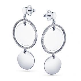 Серьги из белого золота Мастер Бриллиант 05M2-200033-01-70 с бриллиантом 05M2-200033-01-70 фото