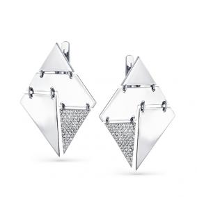 Серьги из белого золота Мастер Бриллиант 05M2-200034-00-00 с бриллиантом 05M2-200034-00-00 фото