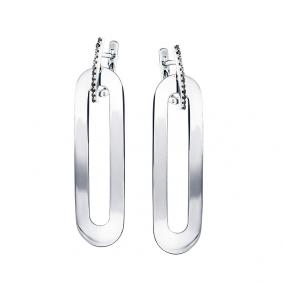 Серьги из белого золота Мастер Бриллиант 05M2-200036-00-48 с чёрным бриллиантом 05M2-200036-00-48 фото